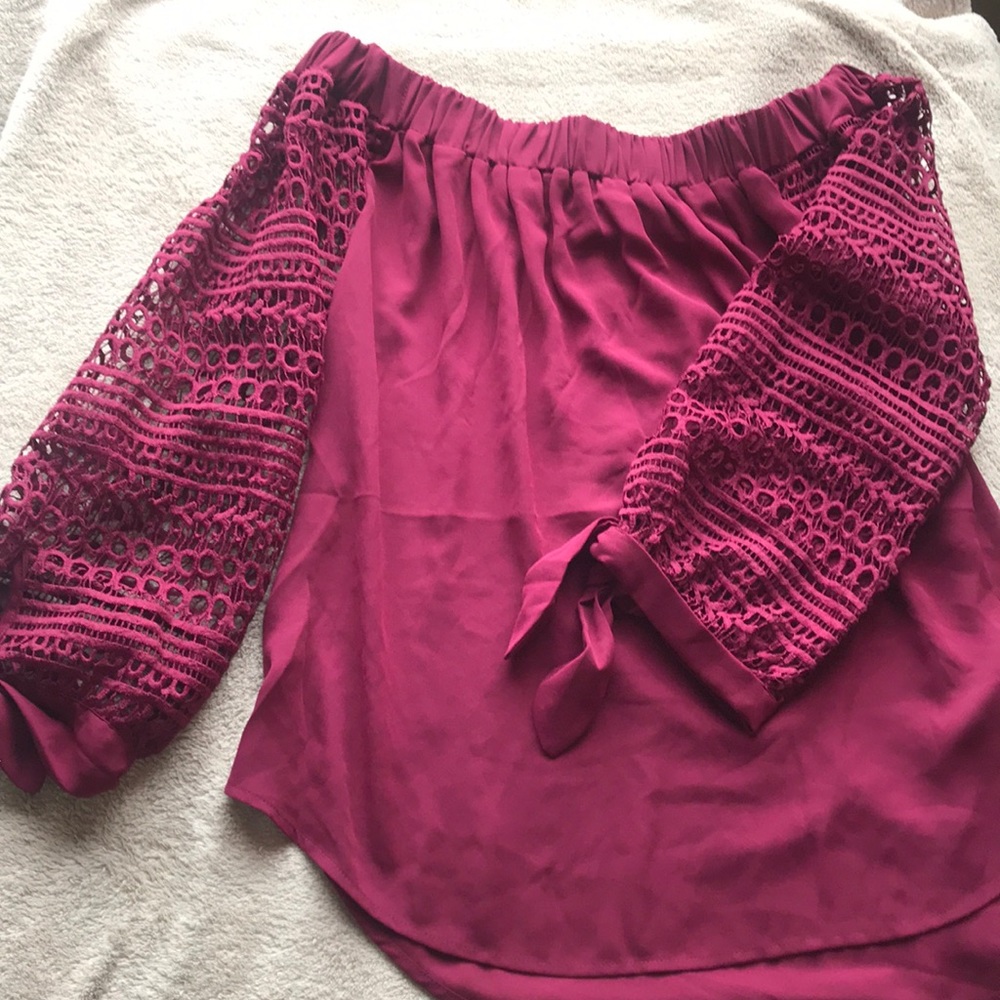 Express Off shoulder Maroon top